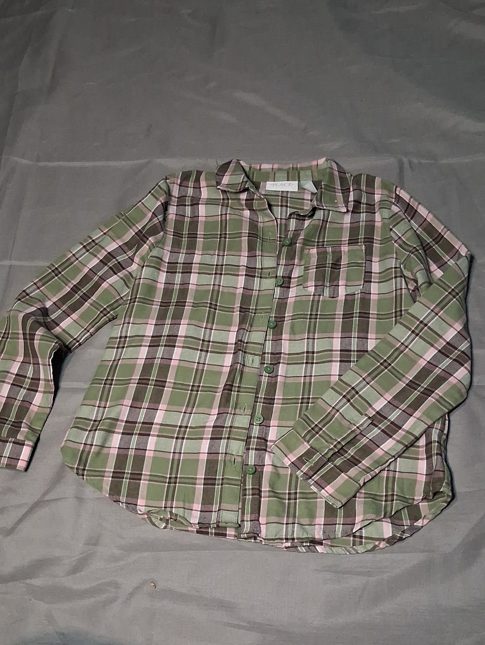 Place Green & Pink Plaid Button-Down Shirt